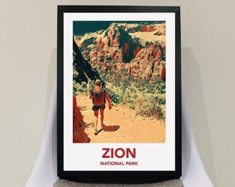 Zion National Park Vintage Travel Poster