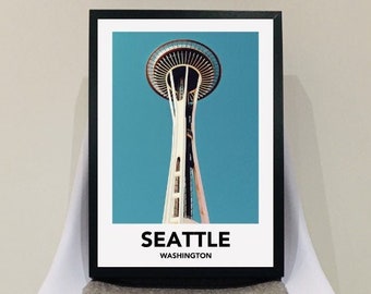 Seattle Washington Vintage Travel Poster