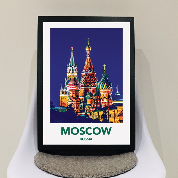 Moscow Russia Vintage Travel Poster