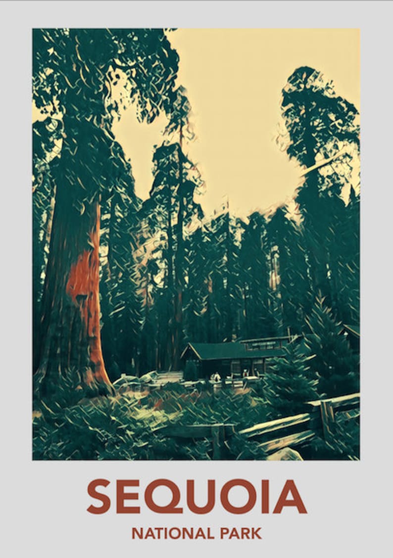 Sequoia National Park Vintage Travel Poster image 2