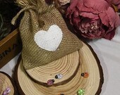 10pcs lot quot Love In Heart quot Burlap Favor Bags Wedding Favor Bags Gift Bags