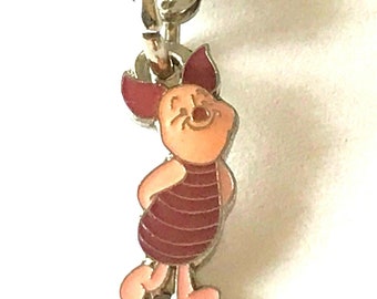 Vintage Disney Piglet Zipper Pull Backpack Purse Charm Winnie The Pooh Vintage Disneyana Signed Pink Enamel Charms Disney Pig