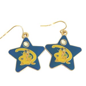Vintage Disney Pluto Earrings Fab 5 Dog Disneyana Signed Charms Gold Plated Mickey Mouse Dog