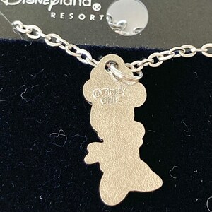 Vintage Disney Minnie Mouse Charm Necklace Pink Bow Enamel Disneyana 18" Stainless steel Chain Signed Charms image 7