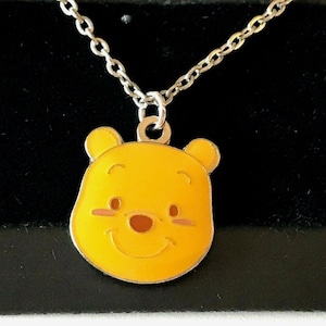 Vintage Disney Winnie The Pooh Necklace Disneyana Signed Charms 18&quot; Chain