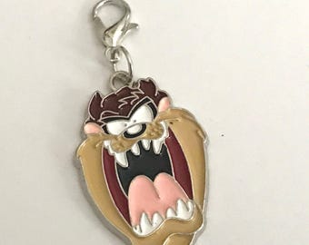 Vintage Taz Tasmanian Devil Charm for Bracelet Purse Backpack Zipper Pull Warner Bros.