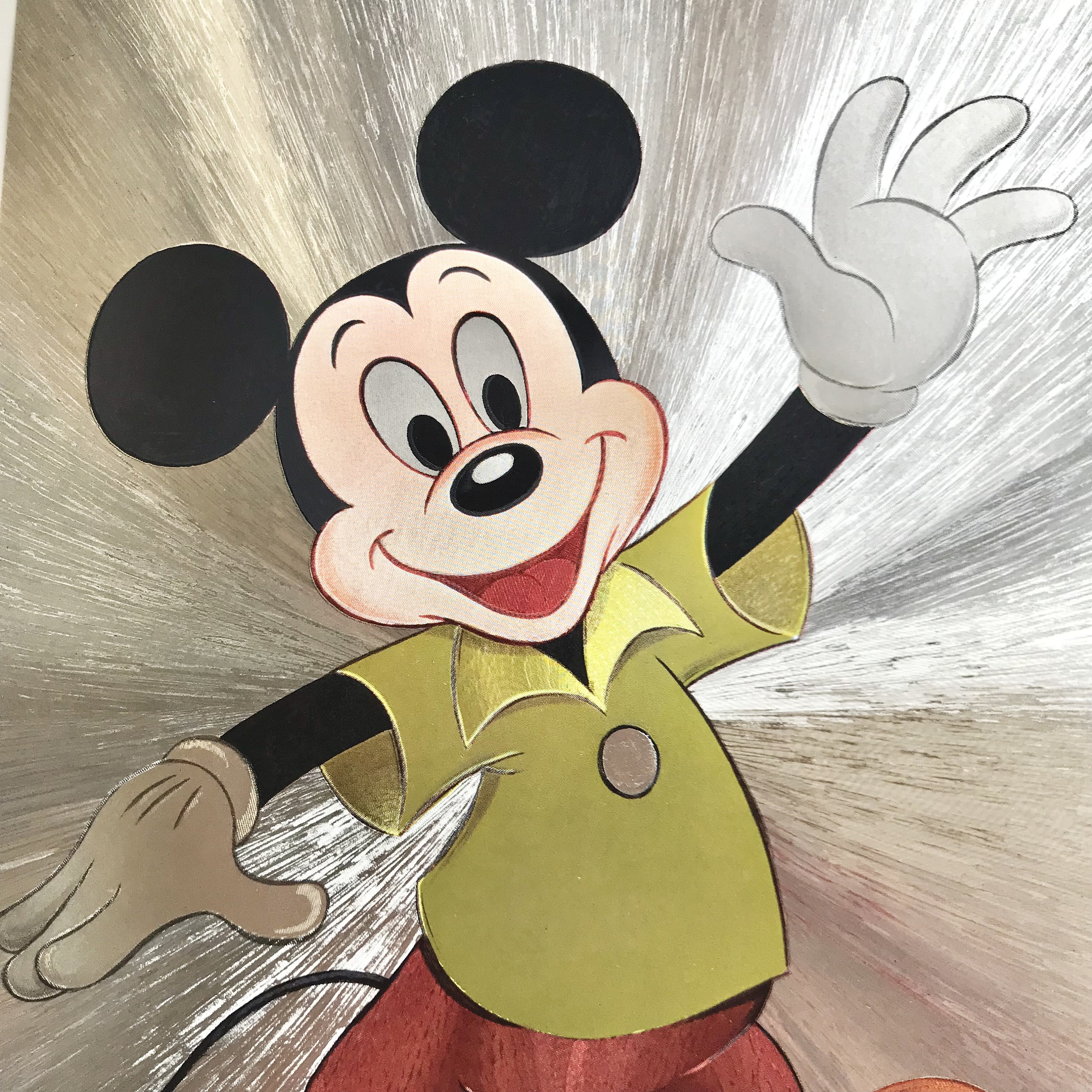 Vintage Disney Mickey Mouse Print Metallic Printed in England