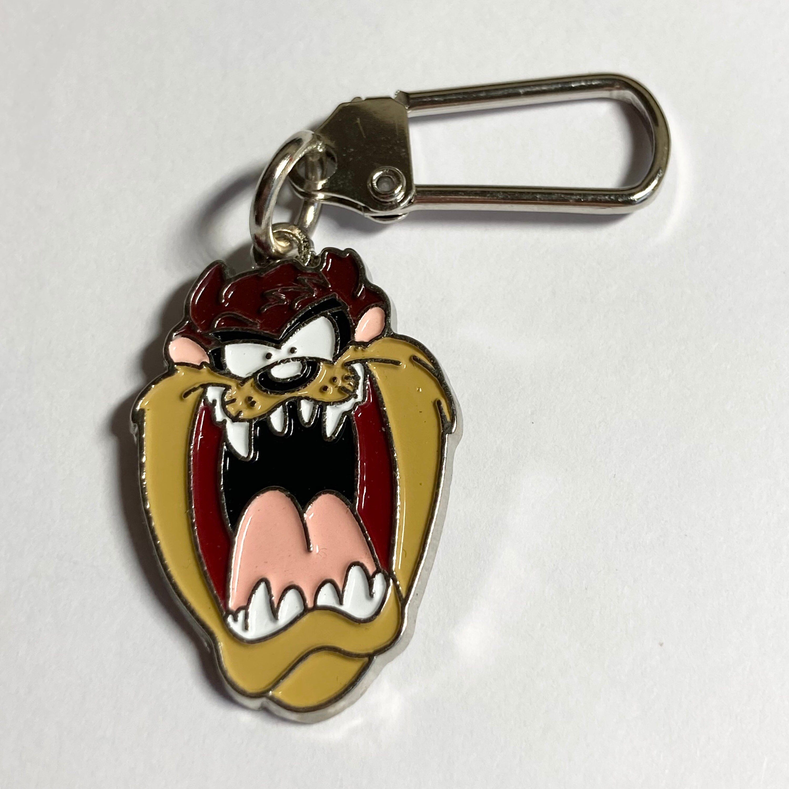 Vintage Taz Tas Tasmanian Devil Keychain Zipper Pull Warner Bros