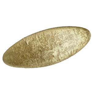 Vintage Gold Metallic Fabric Oval French Barrette 80s 90s Leeza Long Hair 3.5&quot;