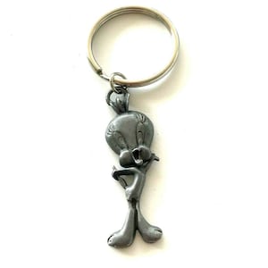 Vintage Tweety Bird Charm Keychain Keyring Looney Tuness Warner Brothers.