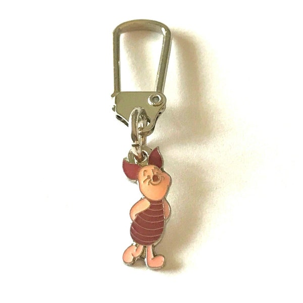 Vintage Disney Piglet Zipper Pull Backpack Purse Charm Winnie The Pooh Vintage Disneyana Signed Pink Enamel Charms Disney Pig