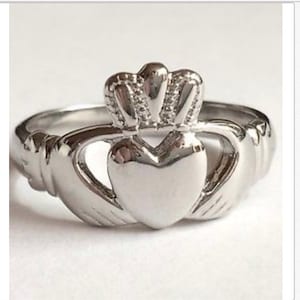 Silver Celtic Irish Claddagh Ring Heart Stainless Steel Friendship Love Wedding Size 5 6 7 8 10 USA Seller