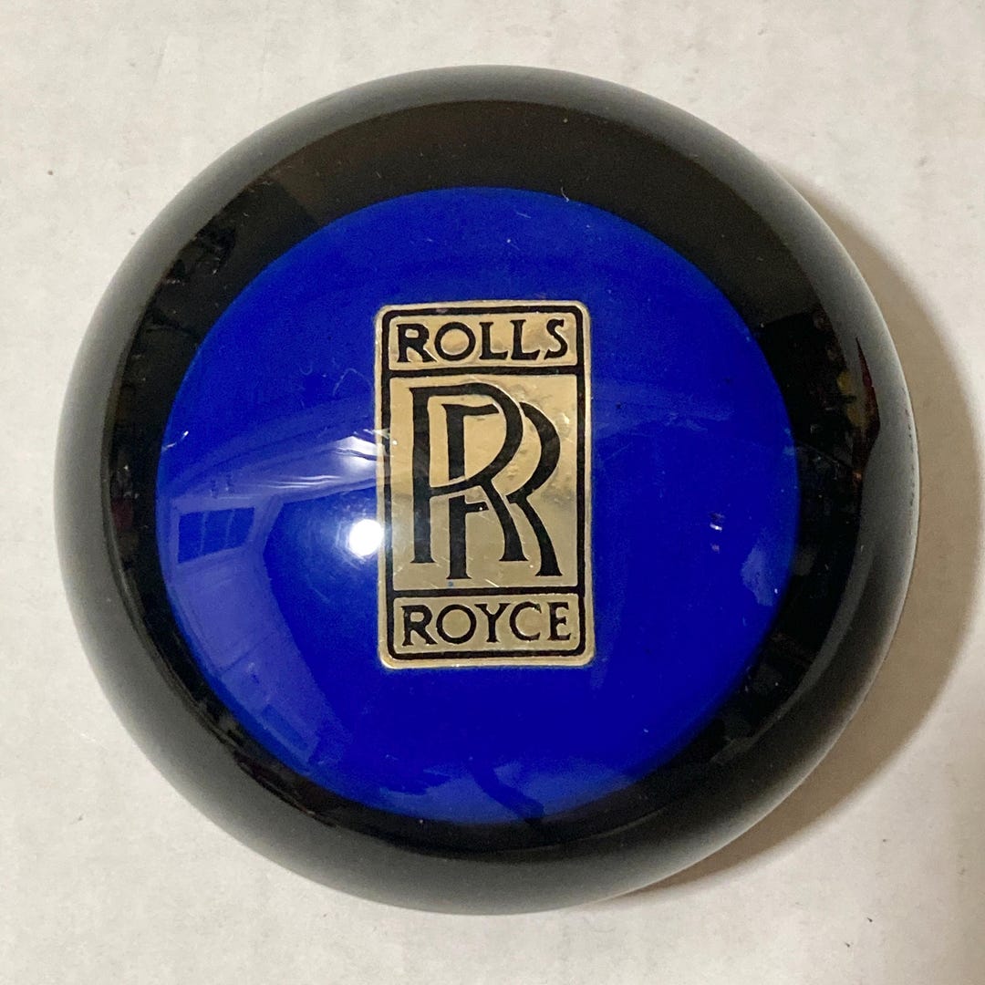 Vintage Glass Rolls Royce Paperweight Royal Blue Logo Car Dyers ...
