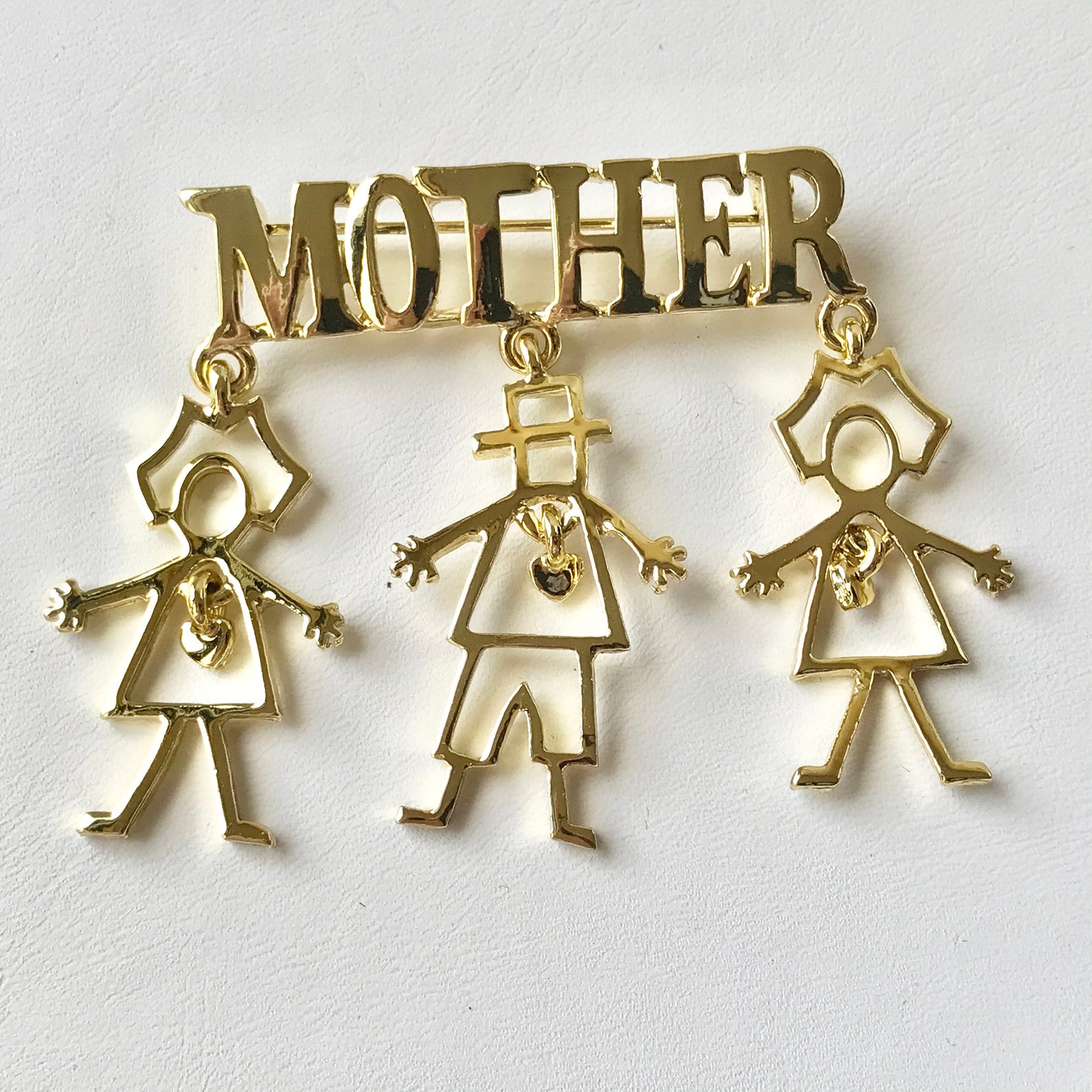 Vintage Gold Mother Pin Brooch Mother's Day Gift Daughter - Etsy