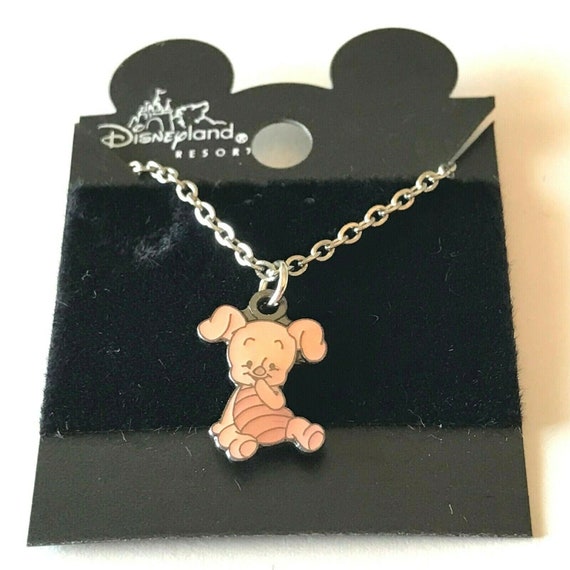 Vintage Disney Piglet Charm Necklace Winnie The P… - image 1