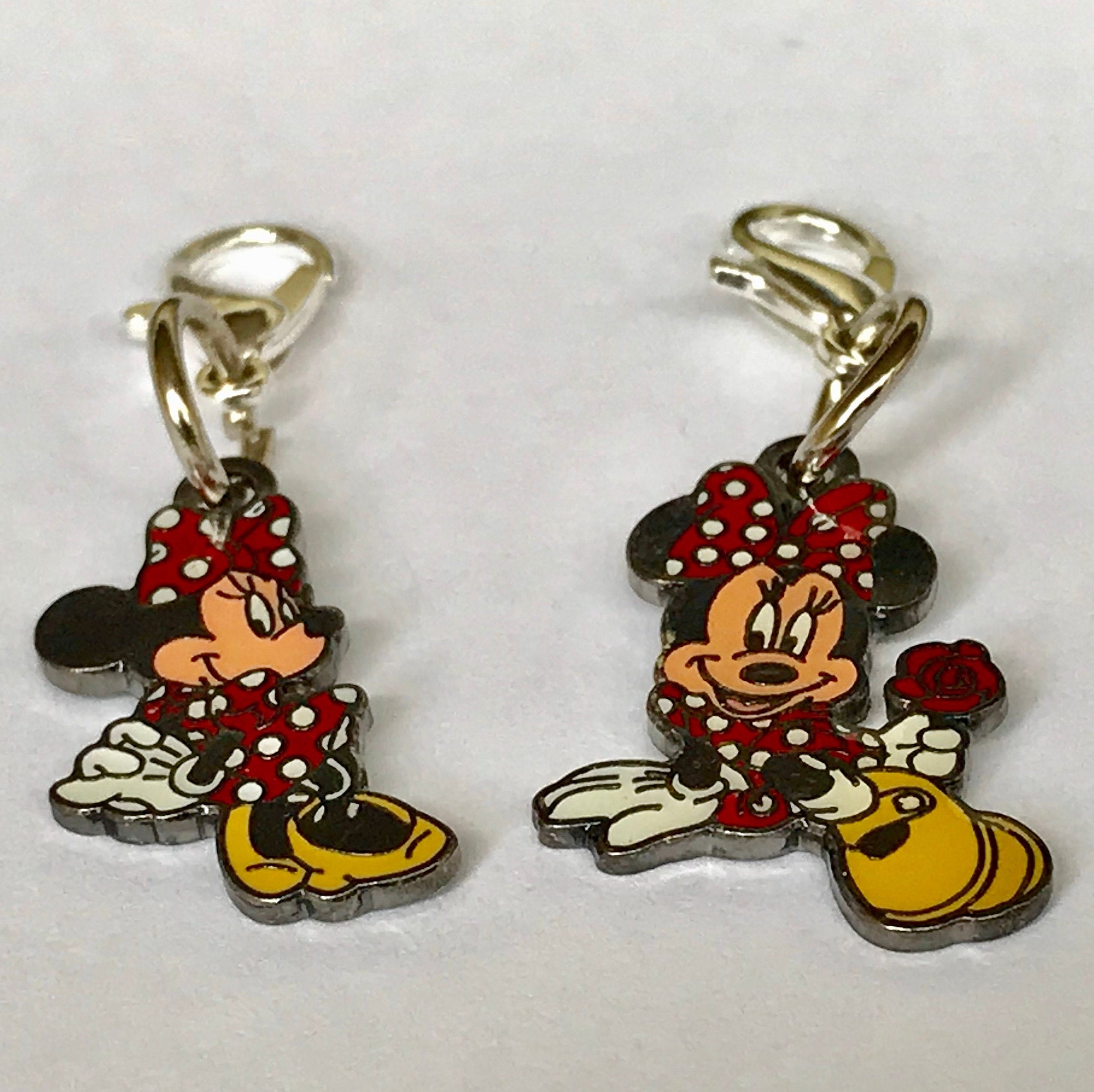 Disney Minnie Mouse Charm Charms Disneyana Clip On Zipper Pull Etsy