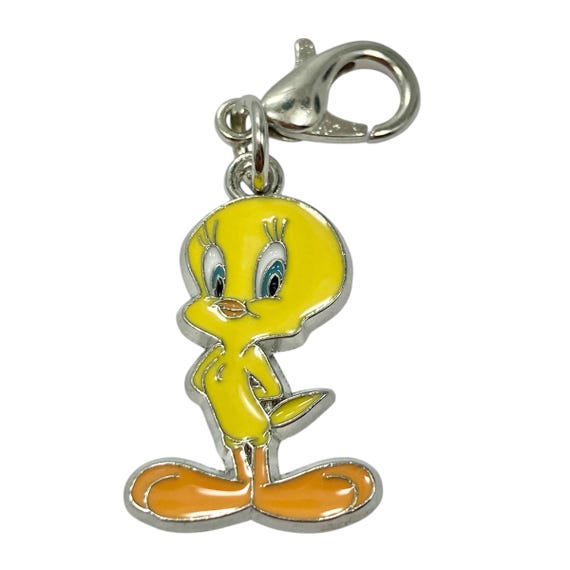 Vintage Tweety Bird Zipper Pull Clip on Charm Warner Bros Looney
