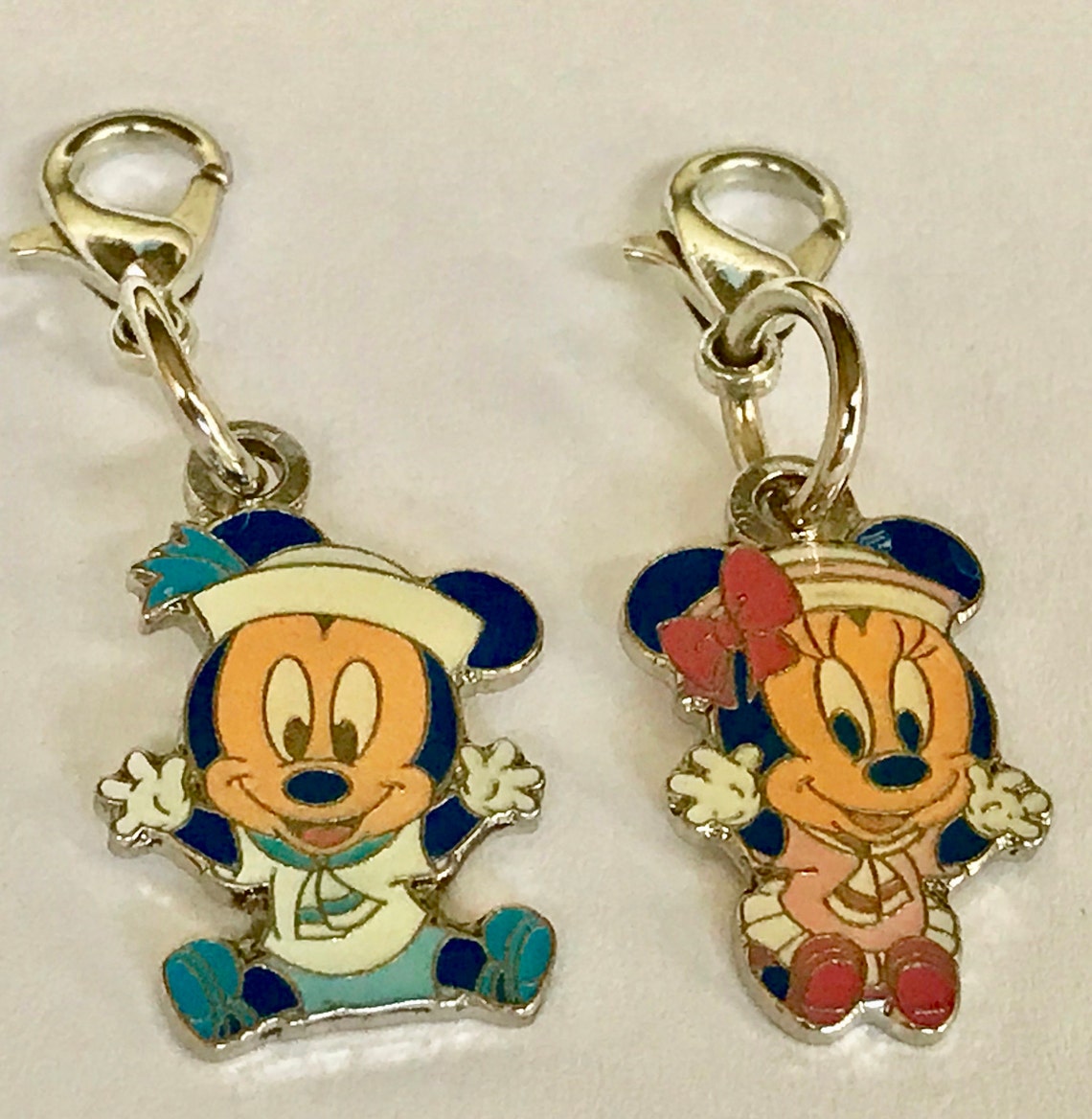 Disney Baby Mickey Minnie Mouse Charm Charms Disneyana Clip On Etsy
