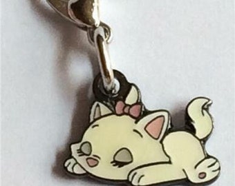 Disney Marie Aristocats Cat Charm Bracelet Zipper Pull Purse Tag Disneyana Vintage Retired Signed Charms Disney Cats