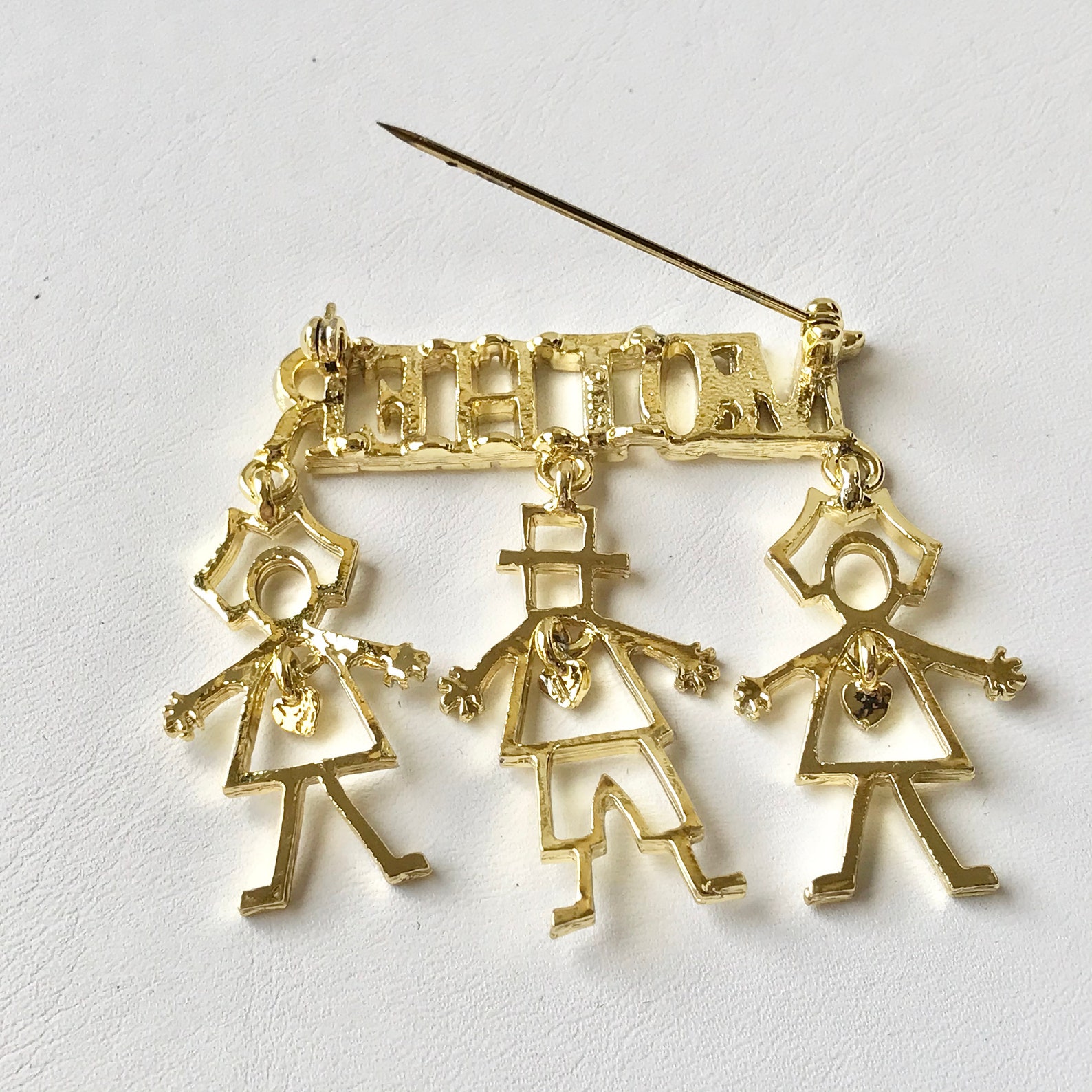 Vintage Gold Mother Pin Brooch Mother's Day Daughter Son Etsy