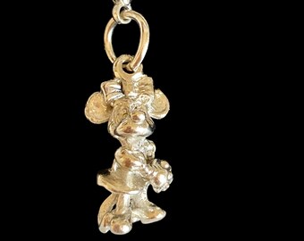 Vintage Minnie Mouse 3D Charm Zipper Pull Backpack Purse Charm Mickey Disneyana Clip on for Bracelet