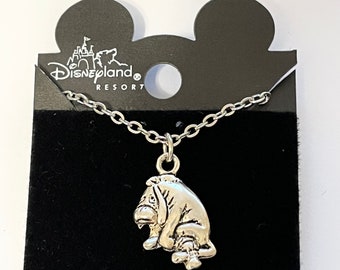 Vintage Disney Eeyore Necklace Winnie The Pooh Charm Silver Disneyana Donkey