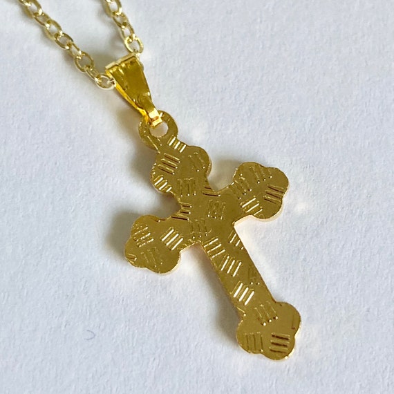 Vintage Cloisonne Maltese Cross Necklace Gold Pla… - image 5