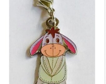 Vintage Disney Eeyore Charm Clip On Zipper Pull Purse Charm Disneyana Winnie the Pooh Backpack Signed