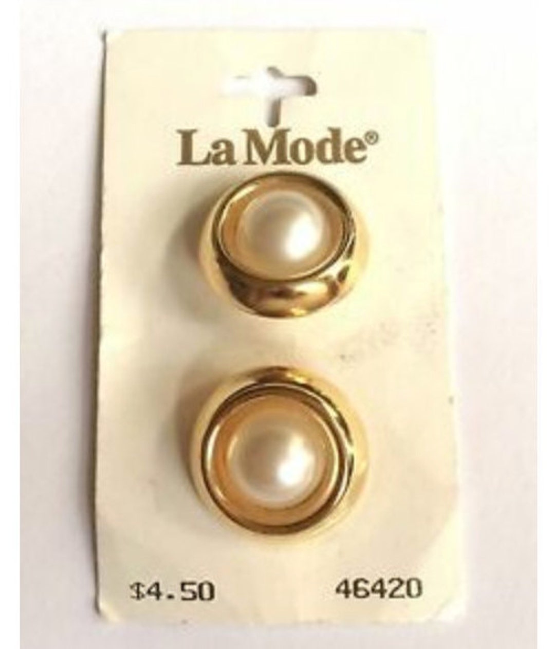 Gold Vintage Pearl La Mode Buttons Retro Made in Italy Plated Art Deco ...
