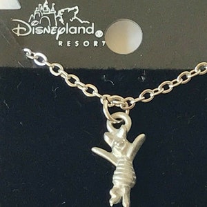 Vintage Disney Piglet Charm Necklace 18&quot; Silver Tone Disneyana Dainty Pendant Winnie the Pooh
