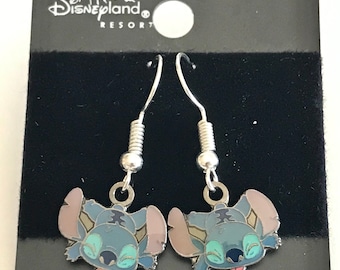 Vintage Disney Lilo & Stitch Earrings Disneyana Aulani Ohana Hawaii Charm Signed Charms