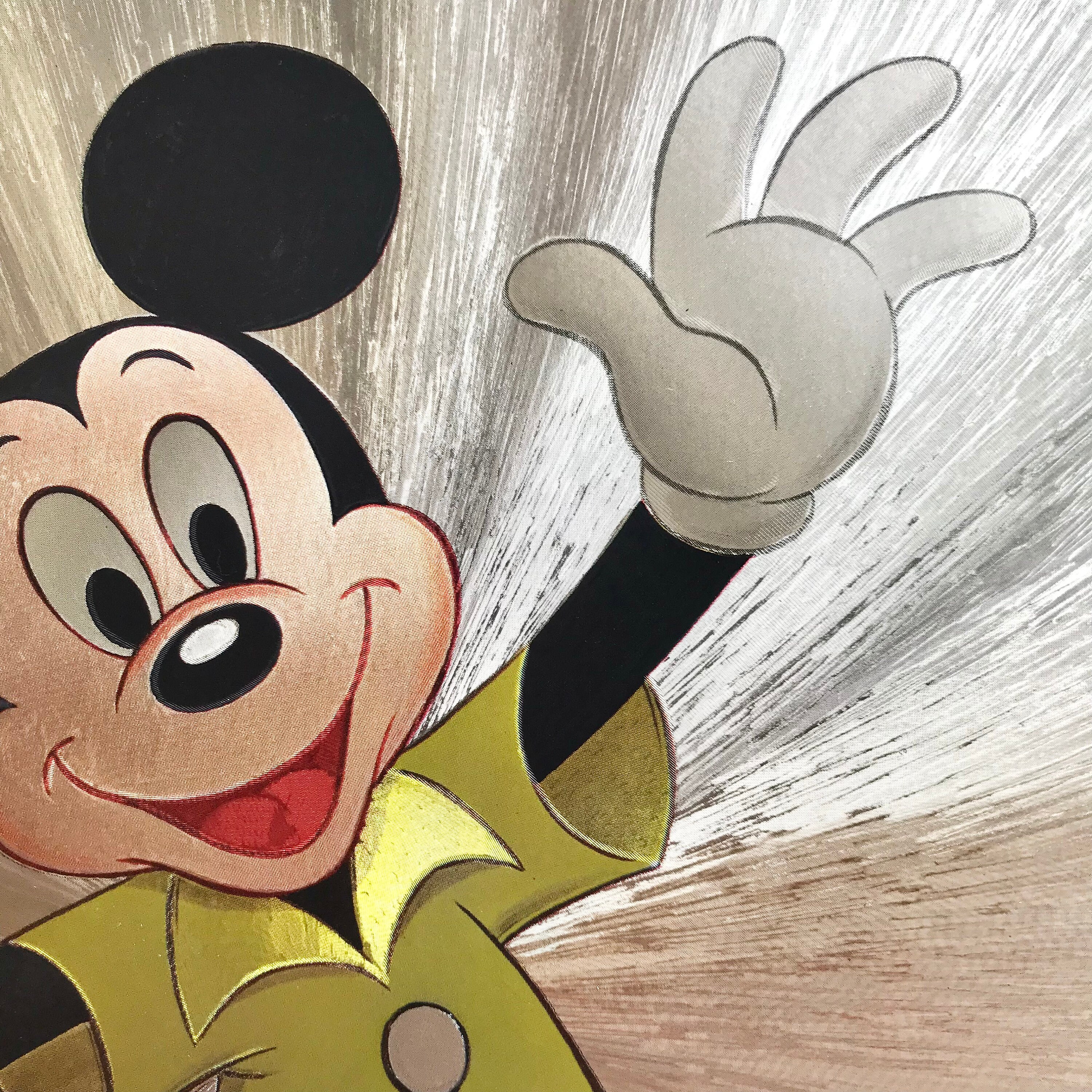 Vintage Disney Mickey Mouse Print Metallic Printed in England
