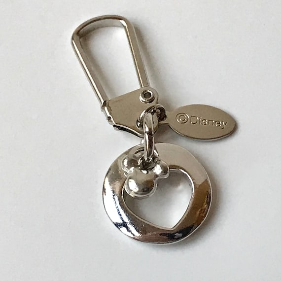 Vintage Disney Mickey Mouse Charm Zipper Pull Heart Love Disneyana