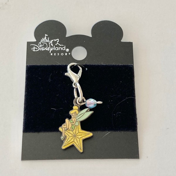 Vintage Disney Tinker Bell Tinkerbell Charm Disneyana Fairy Crystal bead Enamel