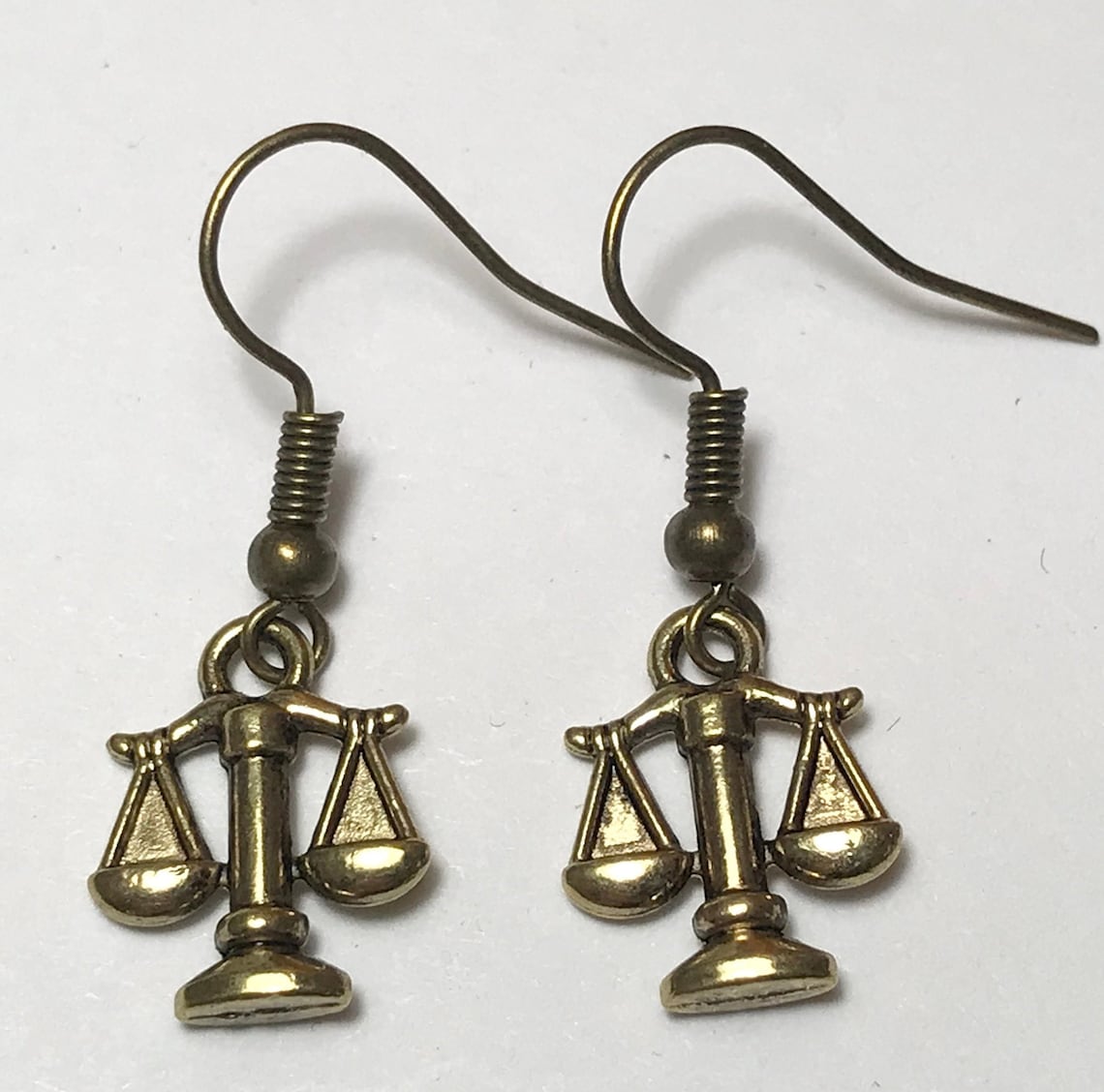 Gold Scales of Justice Law Charm Earrings Attorney Lawyer Etsy