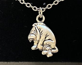 Vintage Disney Eeyore Necklace Winnie The Pooh Charm Silver Disneyana Donkey