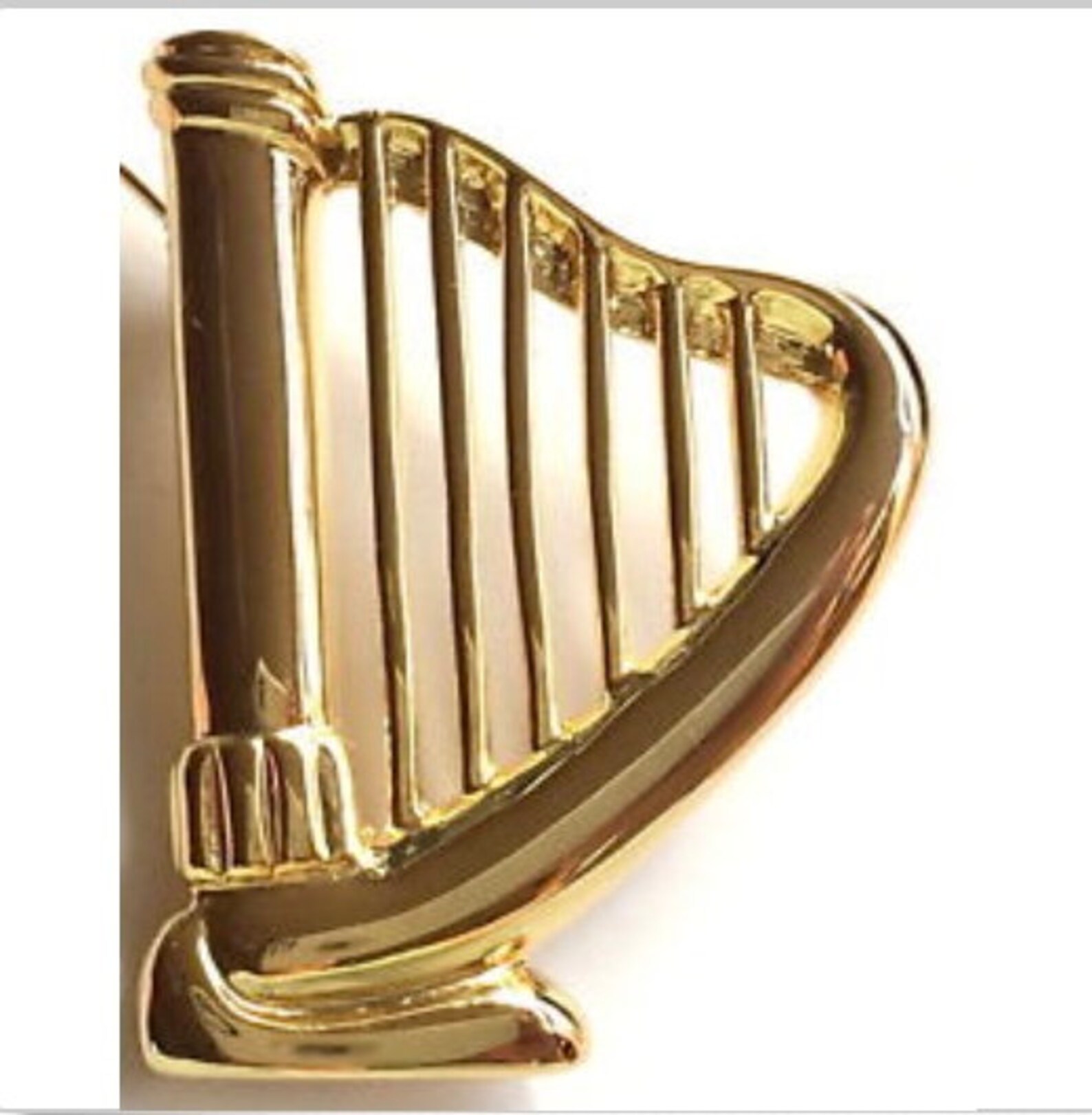 Vintage Gold Plated Irish Celtic Harp Pin Brooch Music Gift Etsy