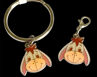 Vintage Disney Eeyore Keychain & Charm Bundle Disneyana Winnie the Pooh Donkey