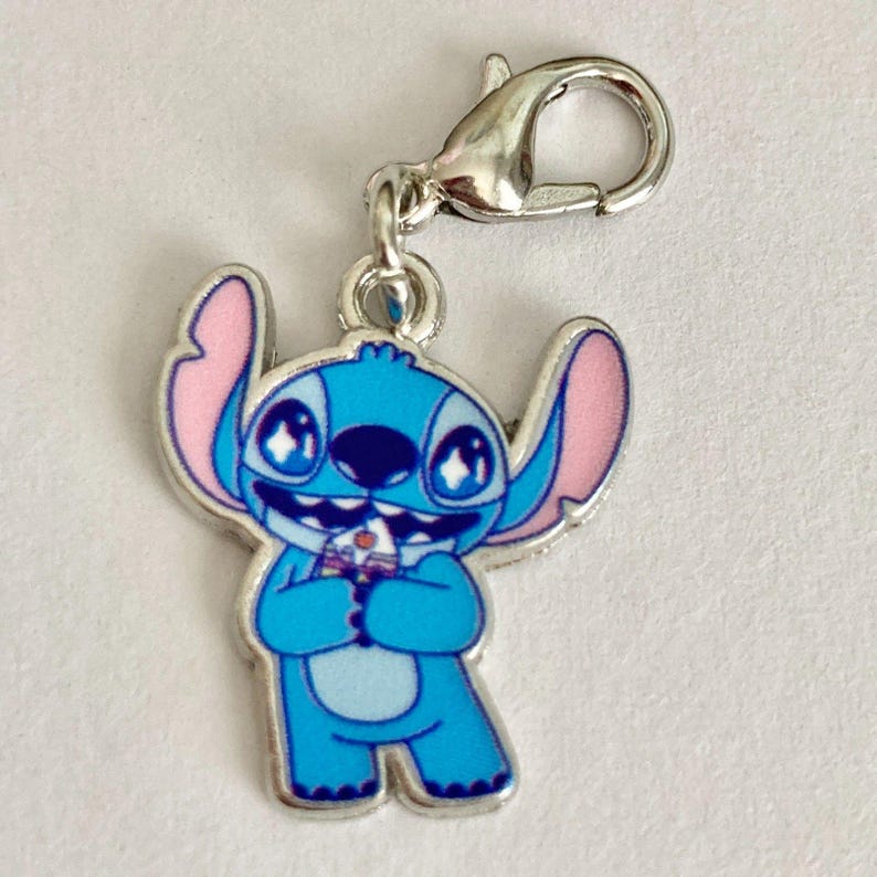 Vintage Disney Lilo & Stitch Zipper Pull Bag Clip On Charm Aulani Ice Cream Cone Snacks image 3