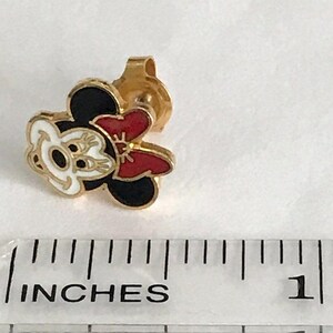 Vintage Disney Minnie Mouse Earrings Post Stud Pierced Disneyana Signed Charms image 10