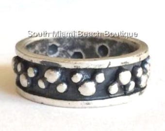 Vintage Disney Mickey Mouse Ears Eternity Ring Sterling Silver 925 Band RARE Size 7 Retired Made in USA Disneyana Mens Womens Unisex