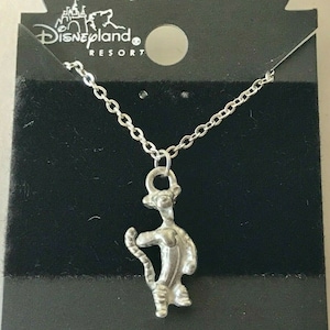 Vintage Disney Tigger Charm Necklace Winnie The Pooh  18" Stainless Steel Chain Silver Tone Disneyana Dainty Charm