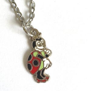 Vintage Disney Francis Ladybug Necklace It&#39;s a Bugs Life Charm Enamel 18&quot; Chain