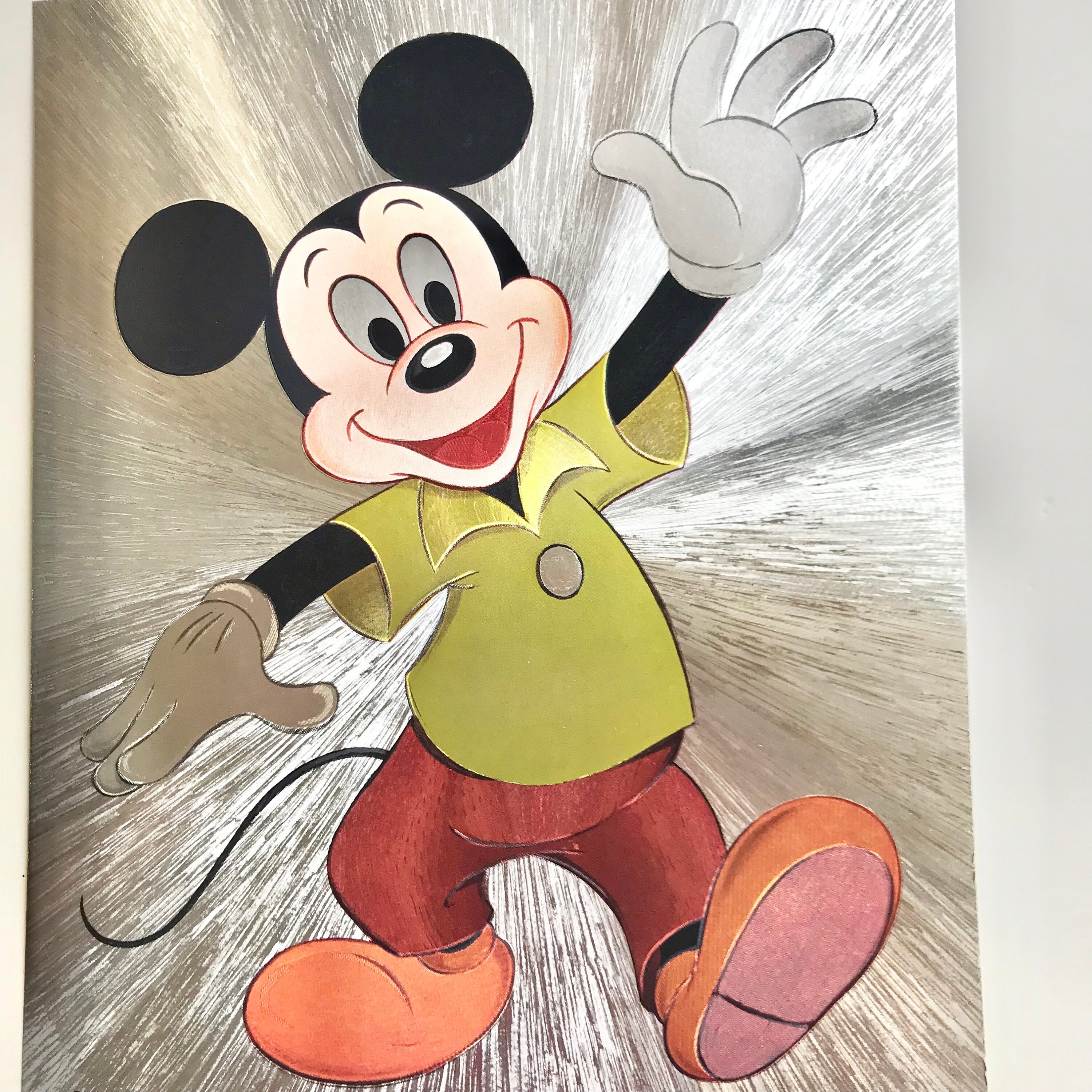 Mada in England ミッキーマウ　ヴィンテージ Vintage Disney Mickey Mouse Print Metallic Printed in England