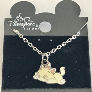 Vintage Disney Aristocats Marie Cat collar encanto Disneyana estampado encanto firmado retirado cadena de 18 pulgadas