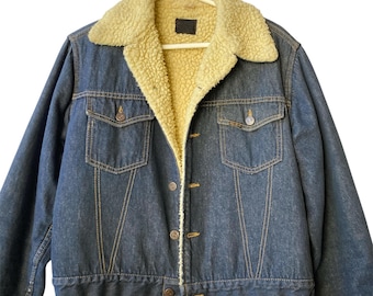 Vintage 1950's/60's ROEBUCKS Pleated Denim Jean Jacket / Sears