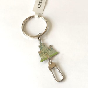 Vintage Disney World Cinderella Castle Zipper Pull Keychain Keyring Bag Purse Charm Magic Kingdom Disneyland Disneyana Signed Charms