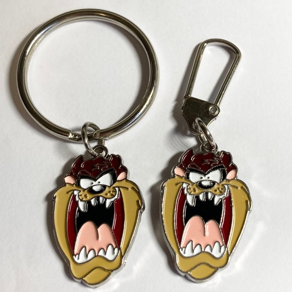 Vintage Taz Tas Tasmanian Devil Keychain Zipper Pull Warner Bros
