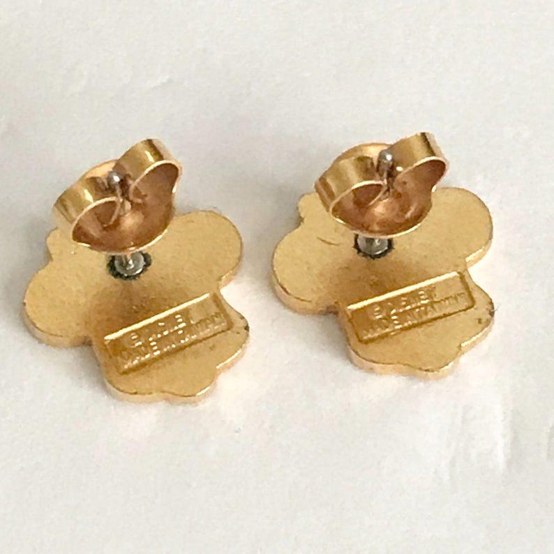 Vintage Disney Minnie Mouse Earrings Post Stud Pierced Disneyana Signed Charms image 4