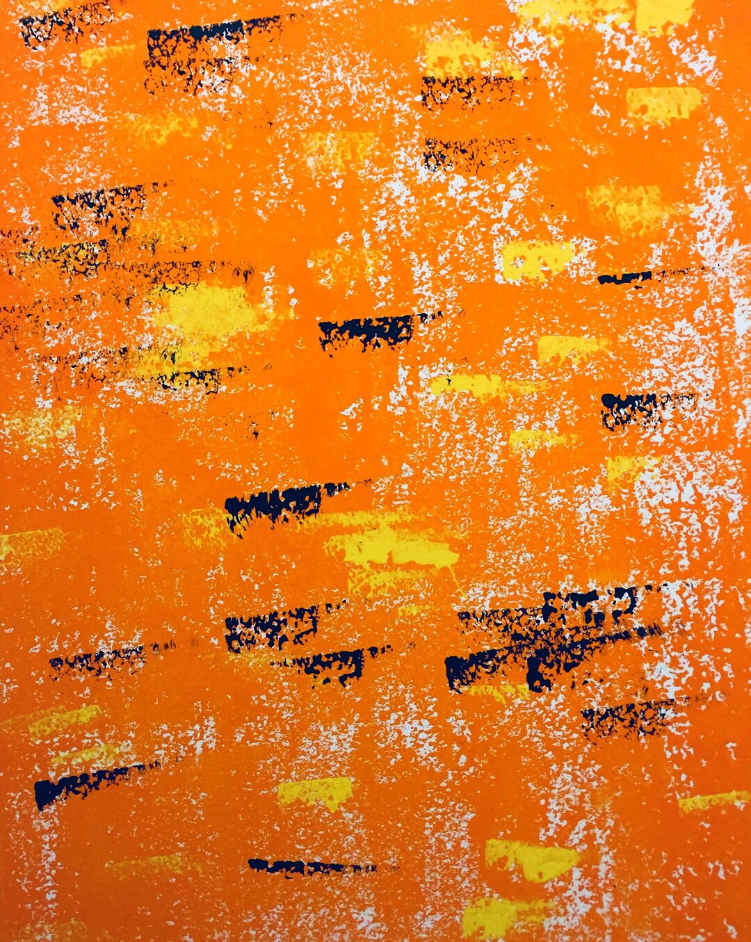 Orange Yellow Black Abstract Acrylic Wall Painting on Canvas 16"x20" - Etsy